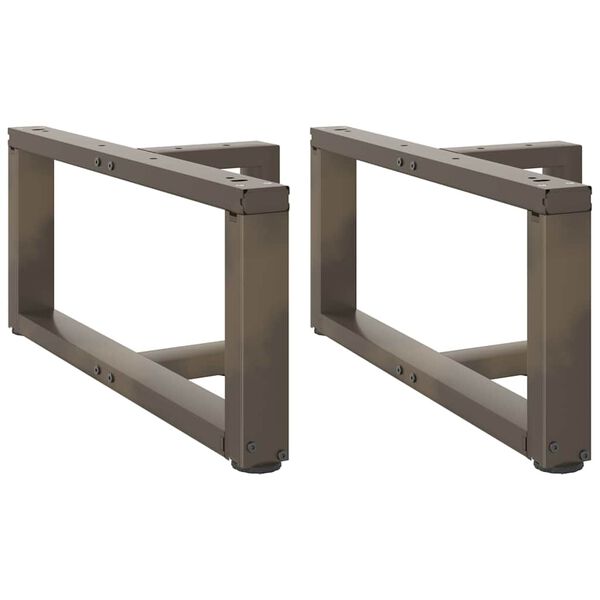 vidaXL Coffee Table Legs T-Shaped&nbsp;2 pcs Natural Steel 23.6 x 9.8 x (11.8-12.2) " Steel