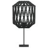 vidaXL Lamp Shade Black Iron, Paper Ø9.1 in x 11.0 in Decorative Inlays