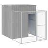 vidaXL Dog House Light Grey Galvanized Steel 65 x 259.3 x 71.3 in