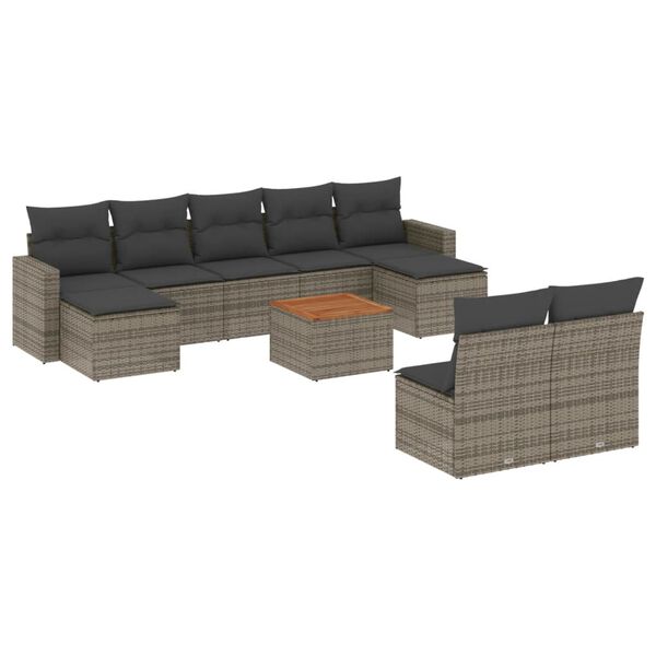 vidaXL Garden Sofa Set Grey