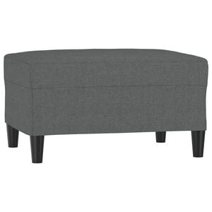 vidaXL Footstool Dark Grey Polyester Standard Footstool Rectangular