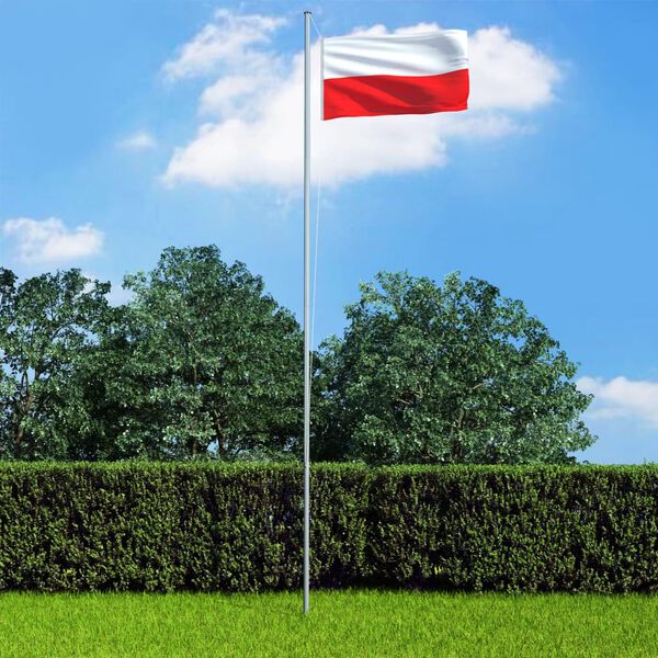 vidaXL Poland Flag Red and White 68D 100% Polyester 35.4 x 59.1 in
