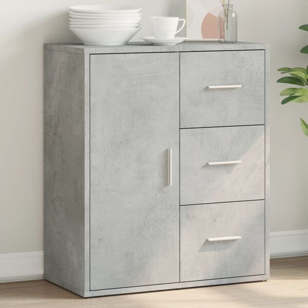 vidaXL Sideboard Concrete grey Engineered wood Medium Sideboard