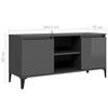 vidaXL TV Cabinet High gloss grey Engineered wood, metal Medium