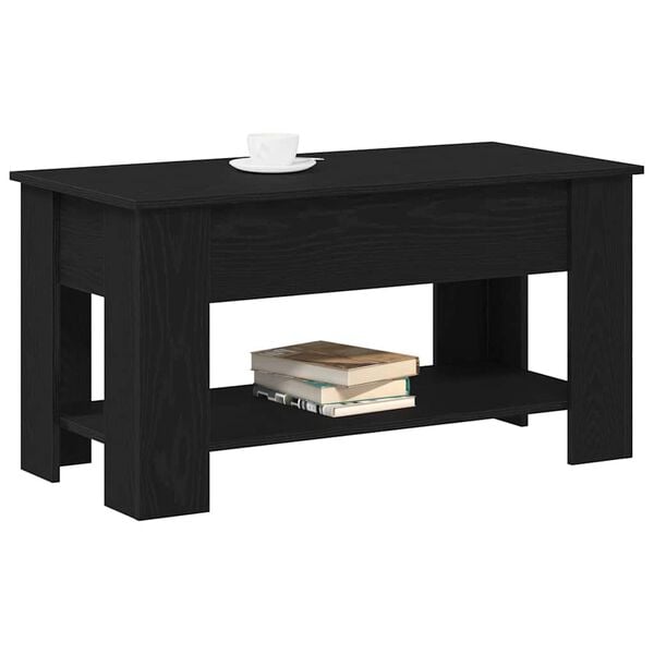 vidaXL Coffee Table Black oak 101 x 49 x 52 cm Engineered wood