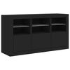 vidaXL Sideboard Black Engineered wood, Glass Medium Sideboard