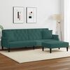 vidaXL Sofa Bed Dark Green Velvet, Plywood Medium Convertible