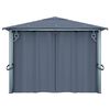 vidaXL Gazebo with Curtain 157.5 x 118.1" Anthracite Aluminium