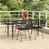 vidaXL Garden Dining Set Black Powder-coated steel Medium Durable