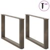 vidaXL Coffee Table Leg Set of 2 Natural steel Powder-coated steel Large