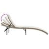 vidaXL Sun Lounger Beige PE rattan Standard Modern Sun Lounger