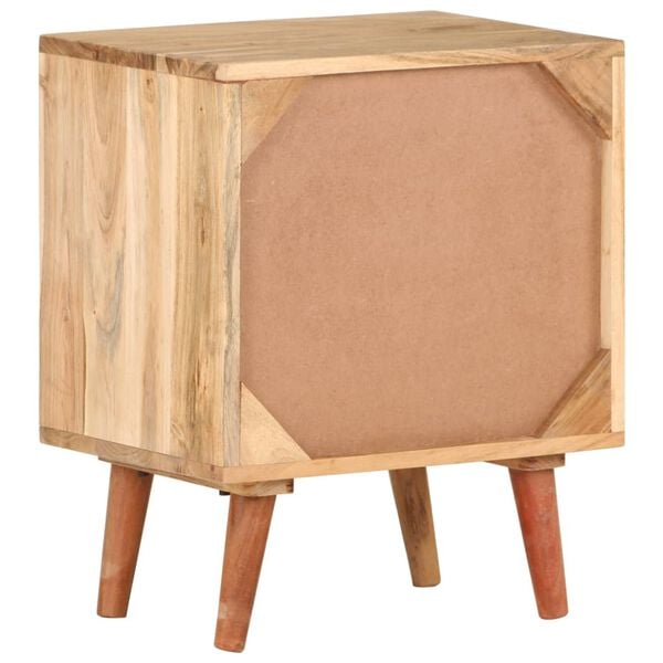 vidaXL Bedside Cabinet Natural wood and black