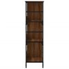 vidaXL Bookshelf Brown Oak Engineered Wood and Steel Medium Bookshelf