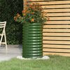 vidaXL Garden Planter Green Powder-coated steel Large Storage