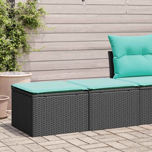 vidaXL Garden Sofa Set Black, Blue
