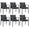 vidaXL 7 Piece Patio Dining Set with Cushions Poly Rattan and Steel
