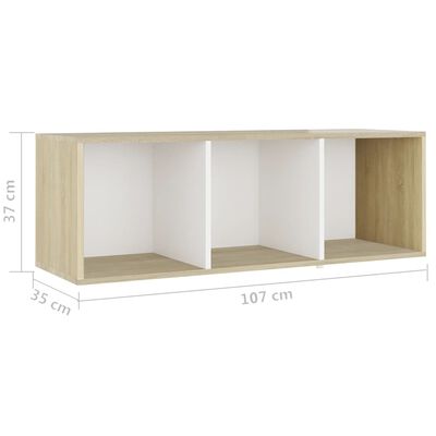 vidaXL TV Stands 2 pcs White & Sonoma Oak 42.1"x13.8"x14.6" Engineered Wood
