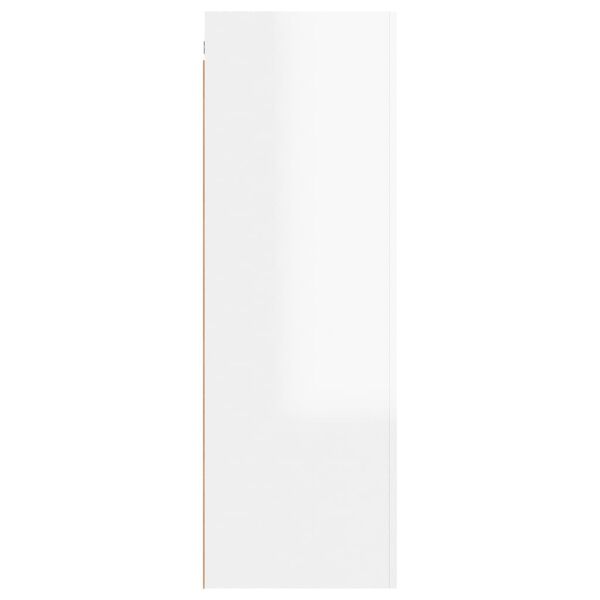 vidaXL TV Cabinet High Gloss White Engineered Wood Wall Mounted
