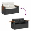 vidaXL Garden Sofa Set Black PE rattan Medium Modular Garden Sofa Set