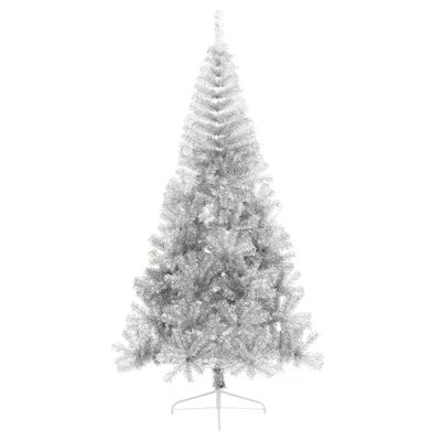 vidaXL Artificial Half Christmas Tree with Stand Silver 8 ft PVC
