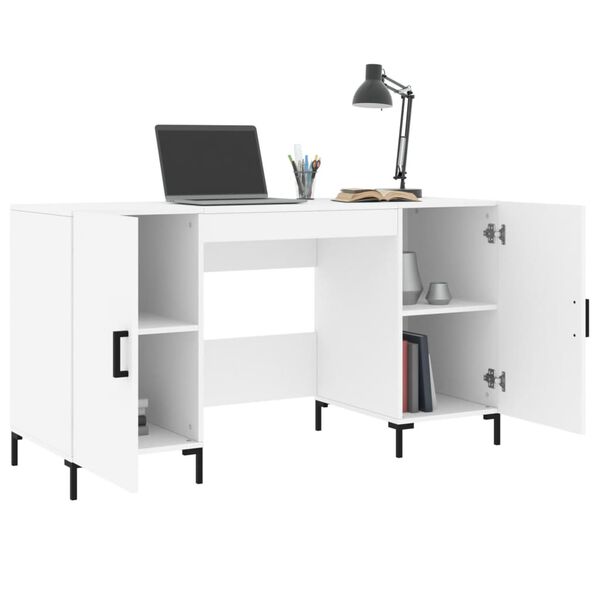 vidaXL Desk White Engineered wood 55.1 x 19.7 x 29.5 in Desk