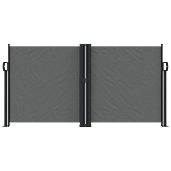 vidaXL Retractable Side Awning Anthracite 100% polyester with PU coating