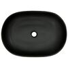 vidaXL Countertop Basin Grey and Black Oval 23.2x15.7x5.5" Ceramic