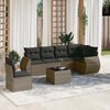 vidaXL Garden Sofa Set Grey PE rattan 7 Piece Modular Garden Sofa Set