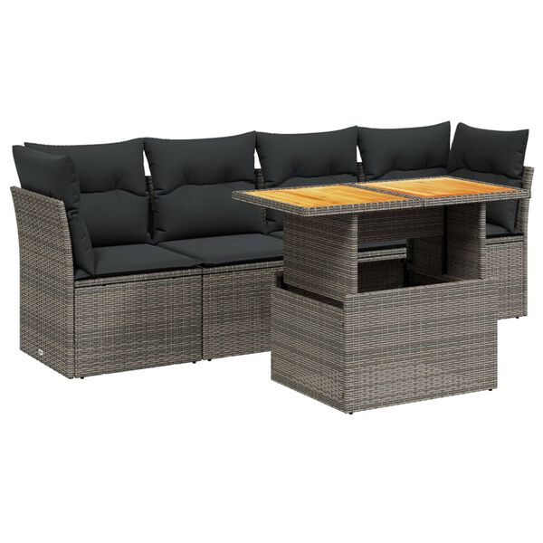 vidaXL Garden Sofa Set Grey