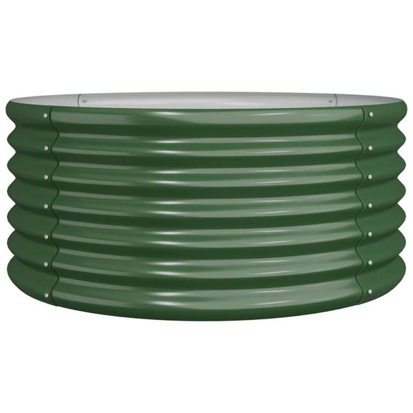 vidaXL Garden Planter Green Powder-coated steel 31.5 in wide, 14.2 in tall