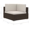 vidaXL Sofa Set Brown and cream white PE rattan and powder-coated steel