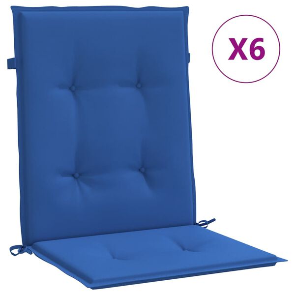 vidaXL Patio Lowback Chair Cushions 6 pcs Royal Blue 39.4x19.7x1.2" Oxford Fabric