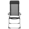vidaXL Folding Camping Chairs 4 pcs Black Aluminum