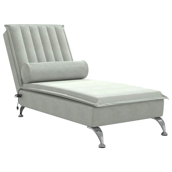 vidaXL Massage Chaise Lounge Light grey