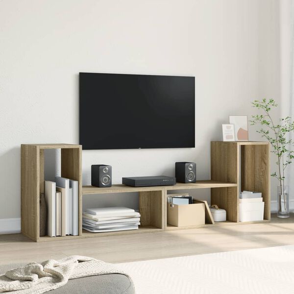 vidaXL TV Cabinet Sonoma Oak Engineered Wood Medium Storage TV Cabinet