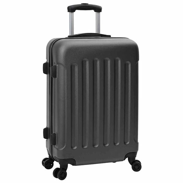 vidaXL Suitcase 3 pcs Dark Grey 19.69 x 12.20 x 30.71 in ABS Plastic
