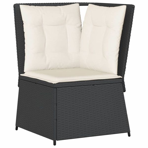 vidaXL Patio Sofa Black, Cream White