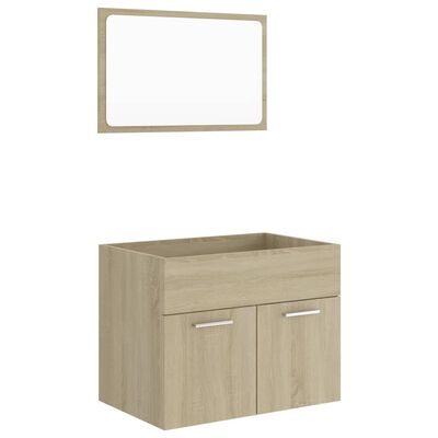 vidaXL 2 Piece Bathroom Furniture Set Sonoma Oak Engineered Wood