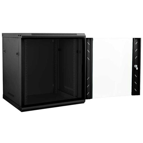 vidaXL Network Cabinet with Storage Black 60 x 45 x 65 cm Steel