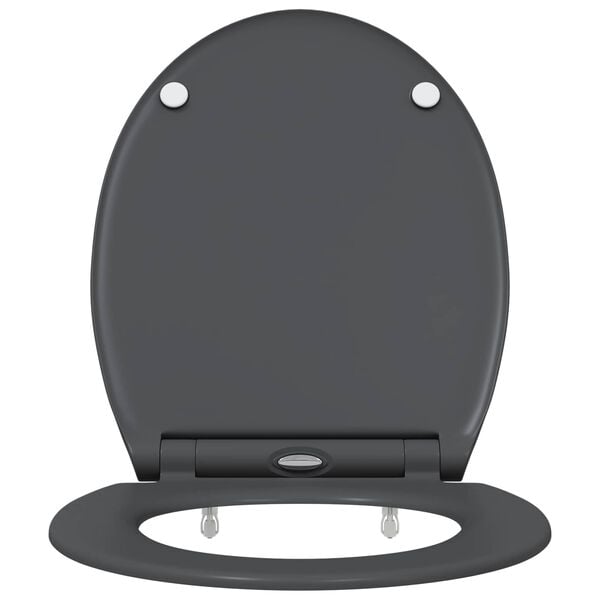 vidaXL Toilet Seat Anthracite 17.91 x 14.76 x 1.50 in Duroplast