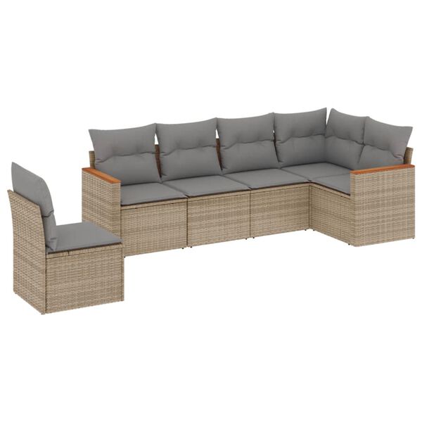 vidaXL Garden Sofa Set Beige PE Rattan Large Modular Garden Sofa Set