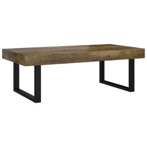 vidaXL Coffee Table Dark Brown and Black 47.2x23.6x15.7" MDF and Iron