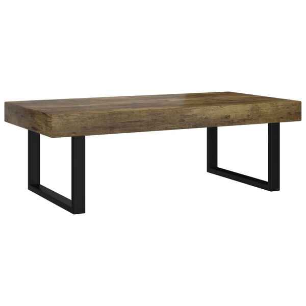 vidaXL Coffee Table Dark Brown and Black 47.2x23.6x15.7" MDF and Iron