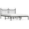 vidaXL Bed Frame Black Powder-Coated Steel Double Industrial Bed Frame