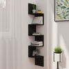 vidaXL Wall Corner Shelf Black Engineered wood 7.5x7.5x48.4 in