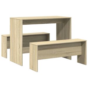 vidaXL Dining Table And Bench Set Sonoma Oak Engineered wood Medium