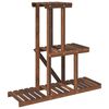 vidaXL Flower Stand Carbonized brown Carbonized solid fir wood Tall