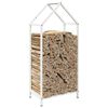 vidaXL Firewood Rack White 15.7x9.8x35.4" Cold-rolled steel