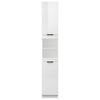 vidaXL Bathroom Cabinet High Gloss White 12.6"x13.4"x74.2" Engineered Wood