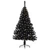 vidaXL Artificial Pre-lit Christmas Tree with 150 LEDs Black 59.1" PVC